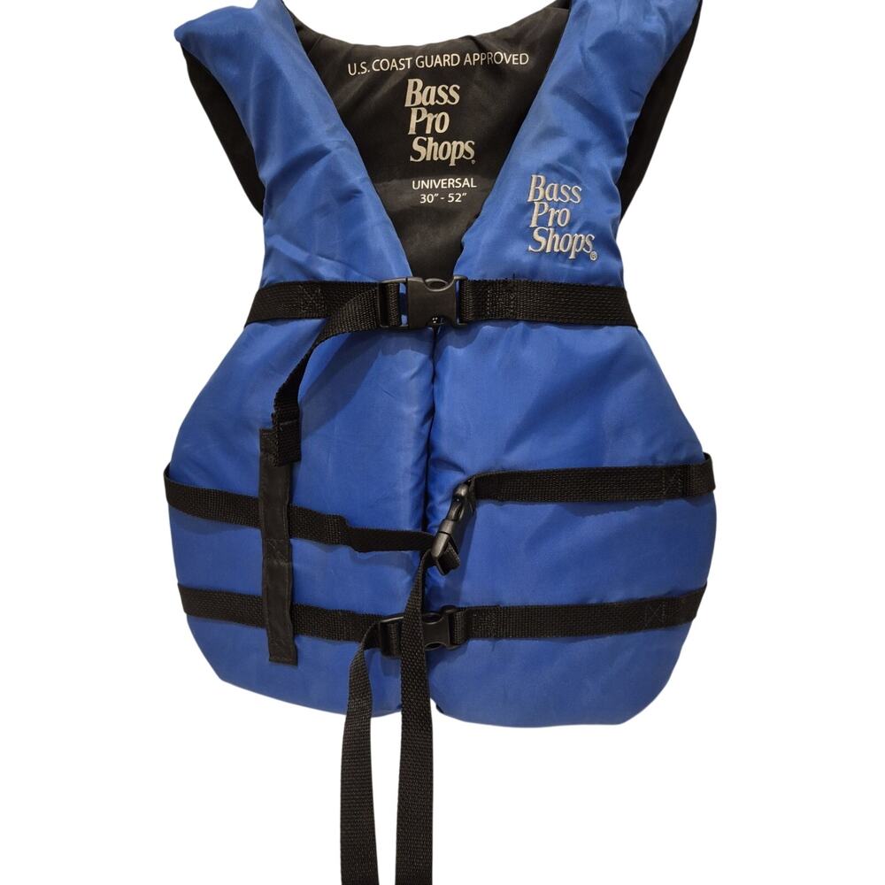 Bass Pro Blue Adult Universal Life Jacket 30-52" USCG Approved Type III PFD